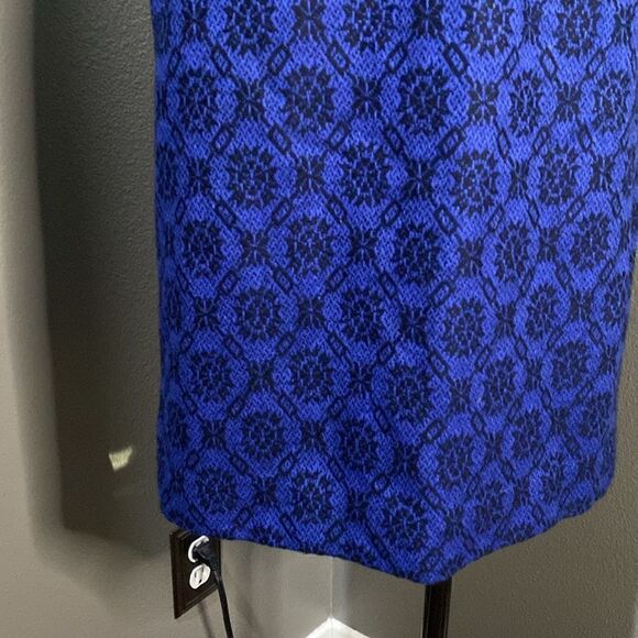 Jasper Conrad Royal Blue Black Pencil Skirt Wool and Cashmere Blend - Picture 3 of 14